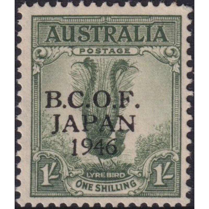 Australia BCOF 1947 1/- Lyrebird With Roller Flaw Above O of ONE Variety MUH