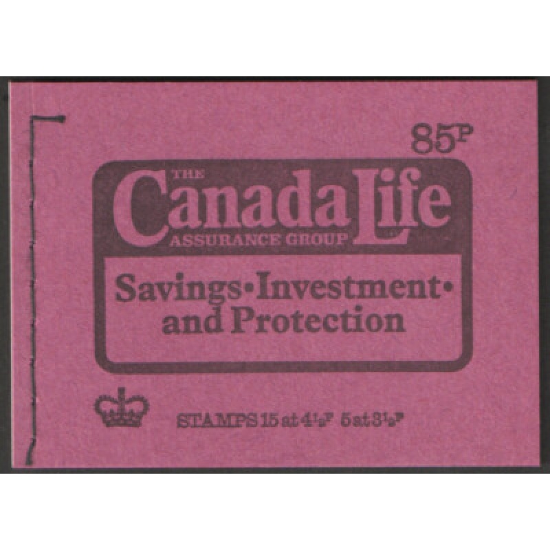 DW1 Sept 1974 Canada Life 85p Stitched Booklet - complete