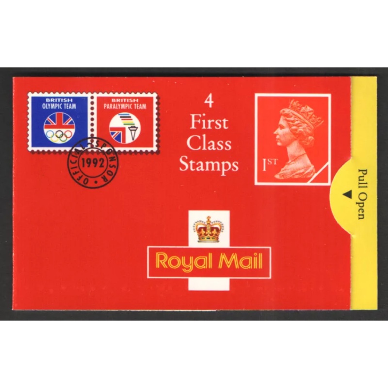 Hb4 4 x 1st Class Stamps Barcode booklet - complete - Cylinder W5W11W10W1
