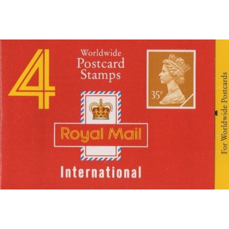 GK5 1993 Worldwide Postcard Booklet 4 x 35p - complete - No Cylinder