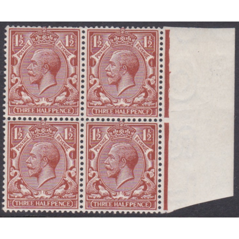 1d 364a Chestnut marginal block of four UNMOUNTED MINT