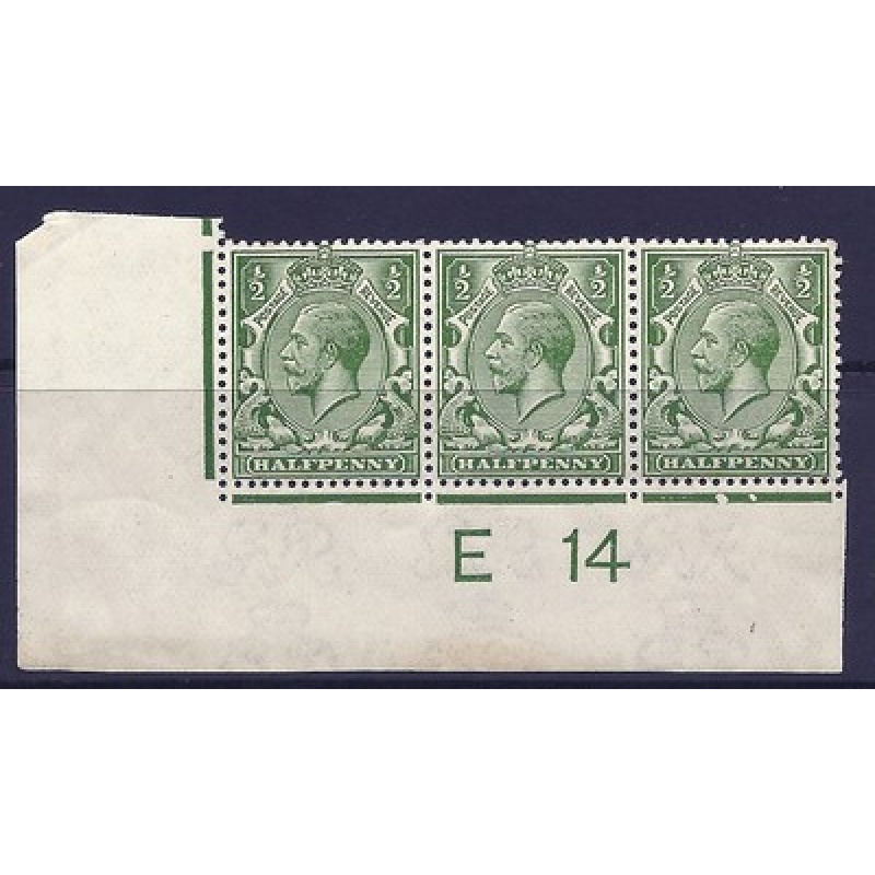 N14(8) d Yellow Green Control E 14 imperf UNMOUNTED MINT - faults