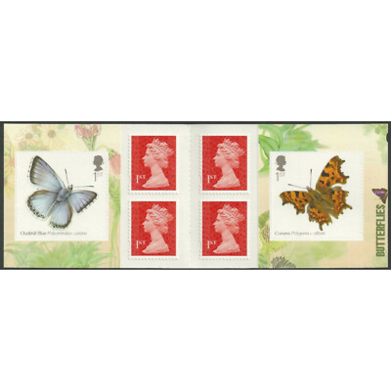 PM39 2013 Butterflies 6 x 1st Barcode Booklet - No cylinder
