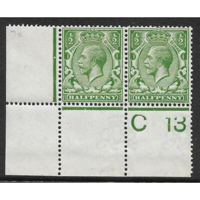 N14(8) d Yellow Green Royal Cypher Control C13 perf MOUNTED MINT
