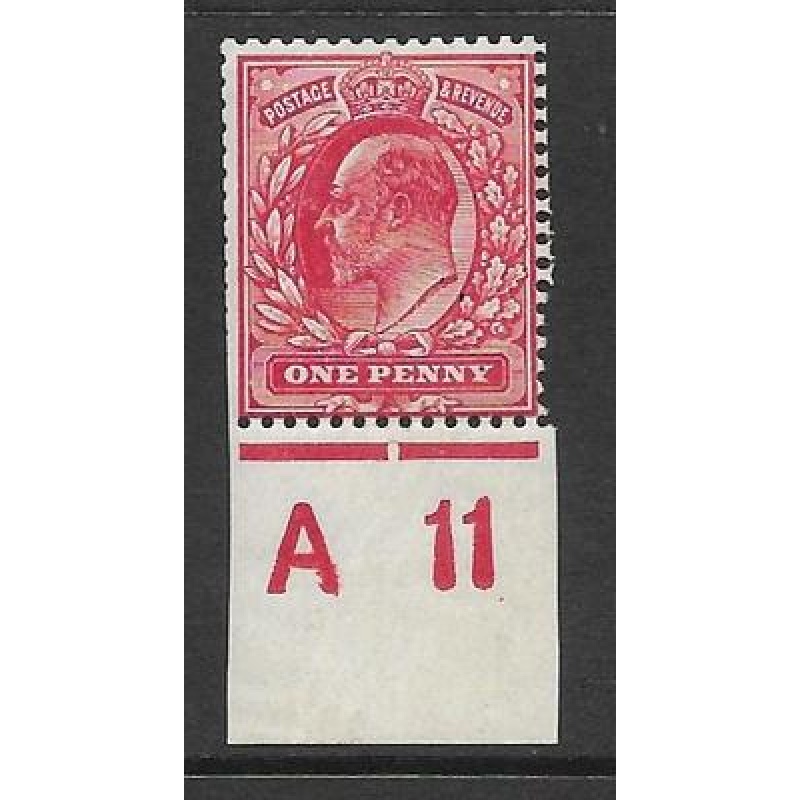 Sg 272 1d Rose Carmine Cont A11(c) imperf. Perf 14 Plate 62c UNMOUNTED MINT