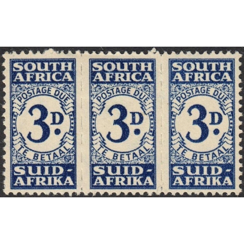 South Africa 1943 KGVI 3d Indigo Postage Due Bantams Unit MHR