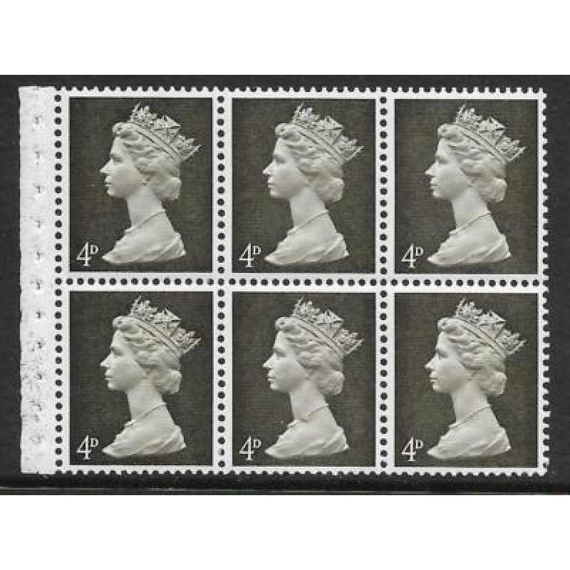 UB7a Pre-decimal Machin Booklet Pane Perf I GA Head A UNMOUNTED MINT