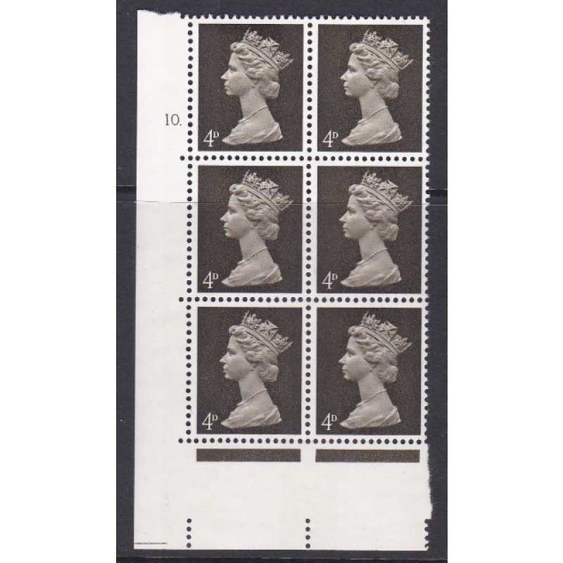 Pre-decimal Machin 4d PVA 2B Head A Perf A Cylinder 10 Dot