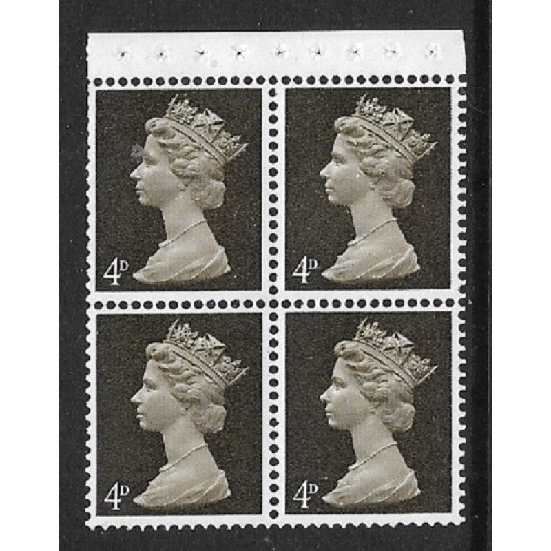 UB10 Pre-decimal Machin Booklet Pane Perf I 1 2v - UNMOUNTED MINT MNH
