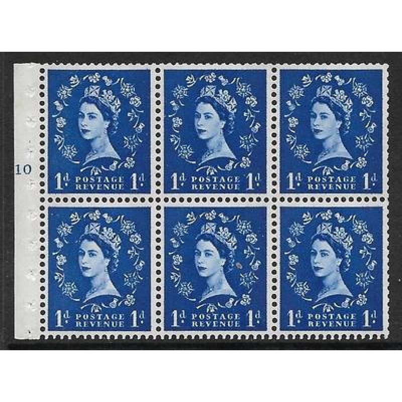 SB54 Wilding booklet pane 9.5mm phos perf I cyl F10T No Dot UNMOUNTED MNT