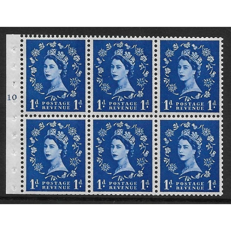 SB49 1d Wilding booklet pane Violet 8mm F10T No Dot perf type I UNMOUNTED MNT