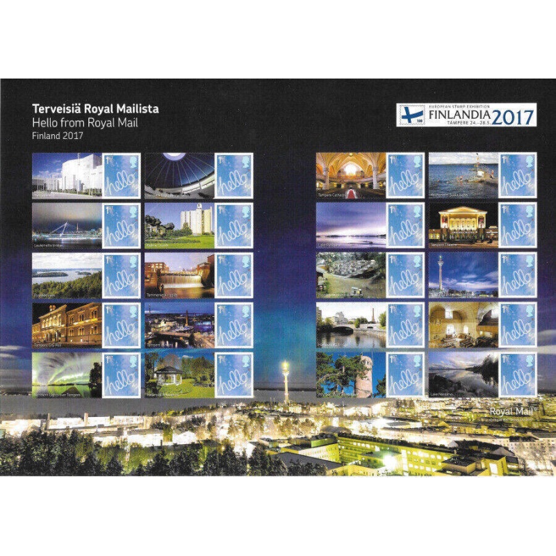 LS105 GB 2017 Hello From Finland Smiler sheet UNMOUNTED MINT