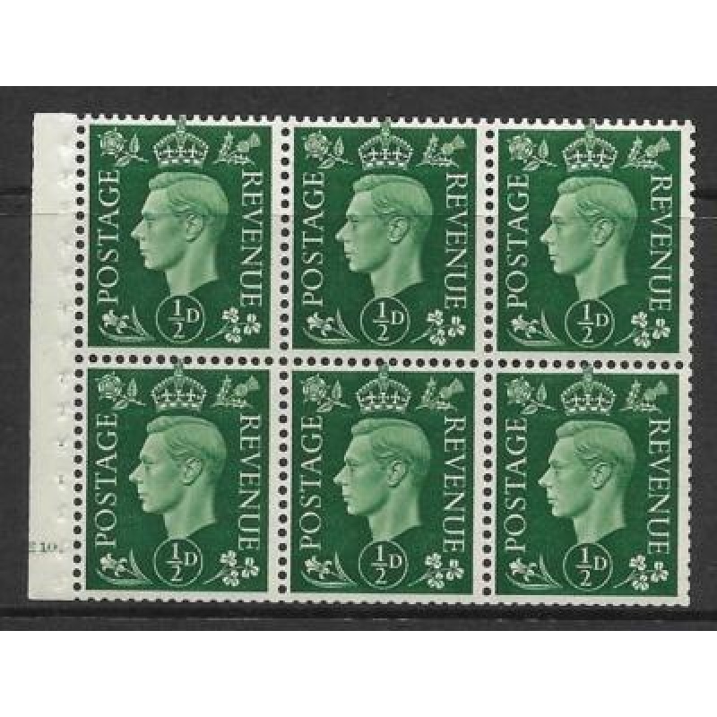 QB1 perf type B4A(I) cylinder E10 Dot - d Green Booklet pane UNMOUNTED MINT MNH