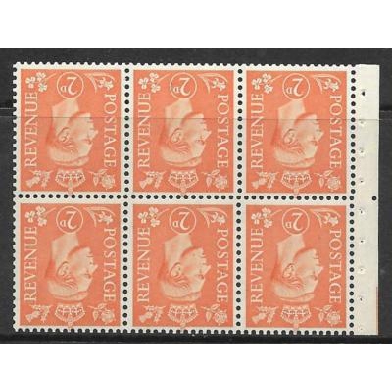 QB30a perf type Ie Mid - 2d Pale Orange Booklet pane wmk inverted UNMOUNTED MINT