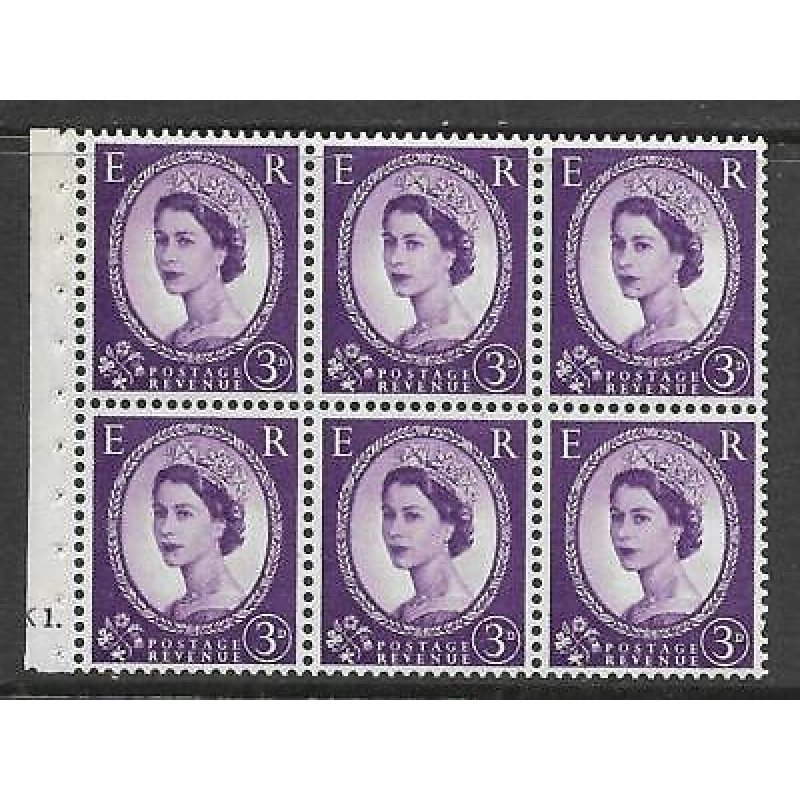 SB90 Wilding Edward Crown pane perf type Ie Bottom cyl K1 Dot UNMOUNTED MINT