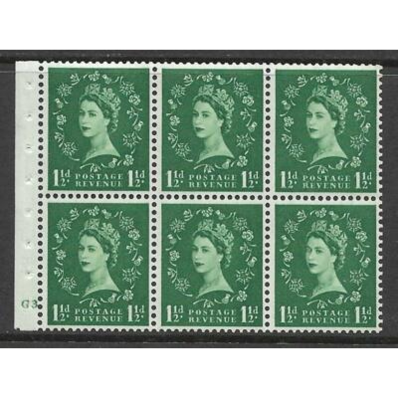 SB59 Wilding booklet pane Tudor cylinder G3 No Dot perf Ie UNMOUNTED MNT
