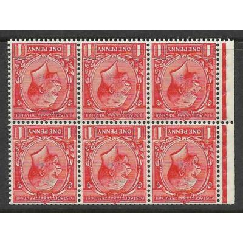 NB13a 1d Deep Scarlet Vermilion Block Cypher Wmk Inverted Perf P UNMOUNTED MNT