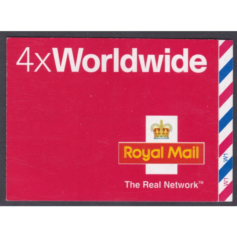 MJ1 4 x Worldwide stamps barcode booklet - Self Adhesive MINT MNH - Cyl W1W1