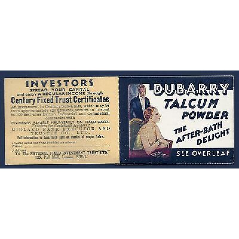 BC3 3 - 1936 Booklet Edition 322 - advert Dubarry Opera House UNMOUNTED MINT