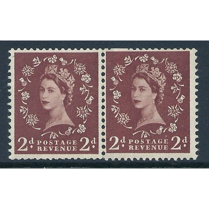 S39d Horizontal Wilding 57 Graphite Coil join strip UNMOUNTED MINT  MNH