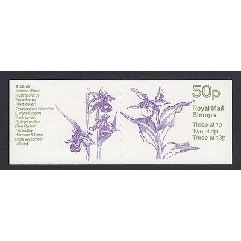 FB28 Sept 1984 Orchids (2nd of 4) 50p Folded Booklet - good perfs
