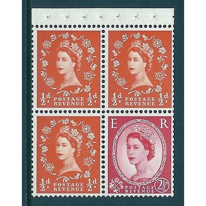 SB12 Chalky Wilding booklet pane perf type I UNMOUNTED MNT MNH