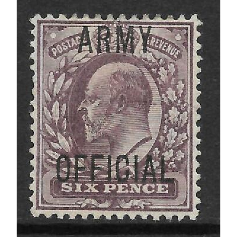 Sg O50 6d Purple Edward VII ARMY OFFICIAL overprint UNMOUNTED MINT
