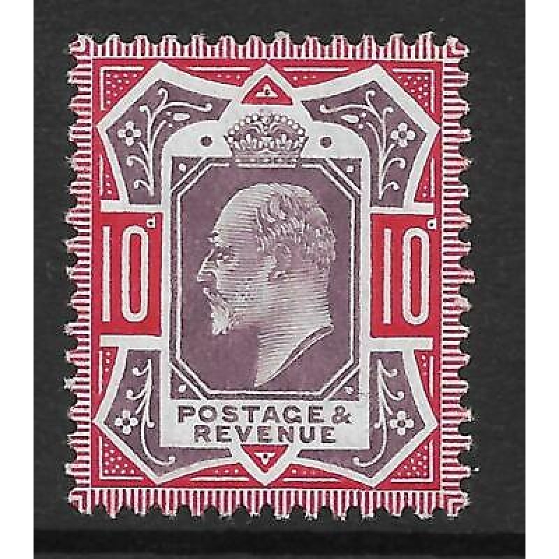 Sg 255 Spec M43(1) 10d Dull Purple  Carmine Chalky De La Rue UNMOUNTED MINT
