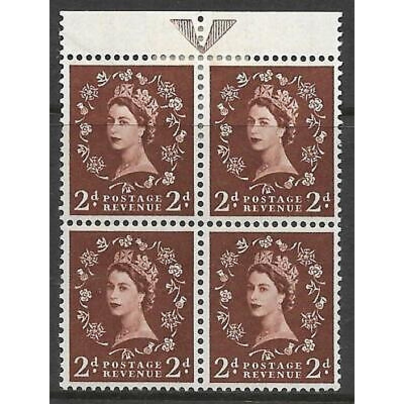 S37i 2d Wilding Edward Crown with listed shamrock-Diadem flaw MOUNTED MINT