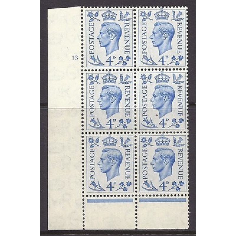 4d colour change Cylinder 13 No Dot perf 6(I P) UNMOUNTED MINT MNH