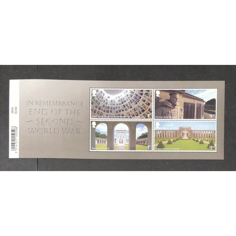 MS4364a 2020 End of the 2nd world war miniature sheet barcode UNMOUNTED MINT