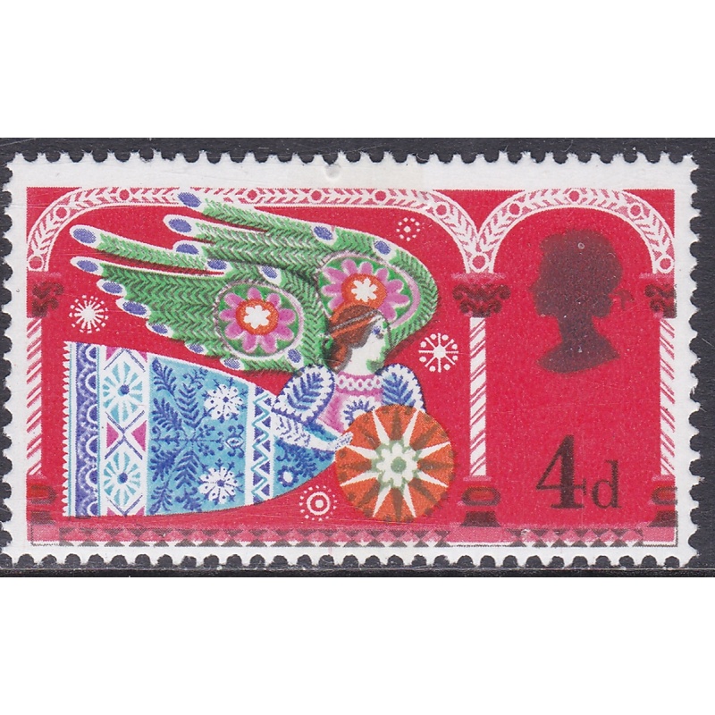 sg812 1969 Christmas 4d Missing gold from queens head  UNMOUNTED MINT [SN]