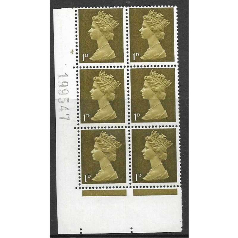 1d Pre-decimal Machin missing phosphor cyl 4 No Dot UNMOUNTED MINT MNH