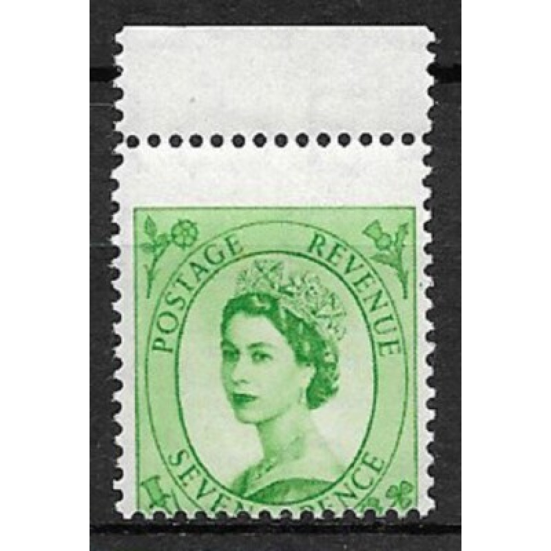 S114 7d Wilding Tudor variety - misperf single UNMOUNTED MINT