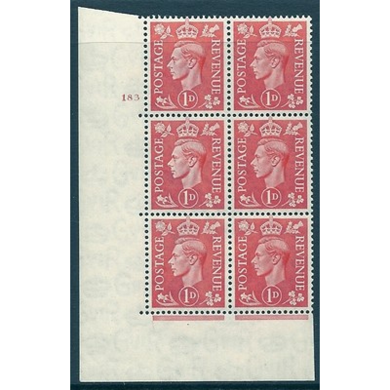 1d Pale scarlet 183 No Dot cylinder block perf 5(E I) UNMOUNTED MINT MNH