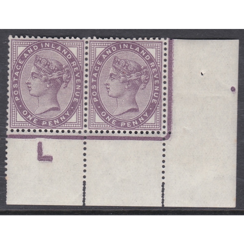 1d lilac control L perf Pair UNMOUNTED MINT