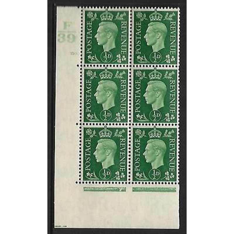 Sg 462 d Green Dark colours F39 110 Dot Perf 5(E I) block 6 UNMOUNTED MINT