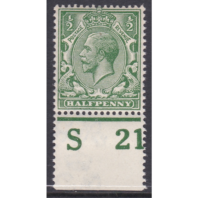N14(-) d Myrtle Green Royal Cypher Control S21 Perf MOUNTED MINT MNH