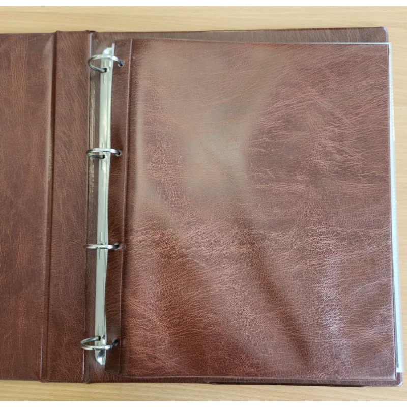 Light Brown Royal mail presentation packs album 4 rings with 17 pages