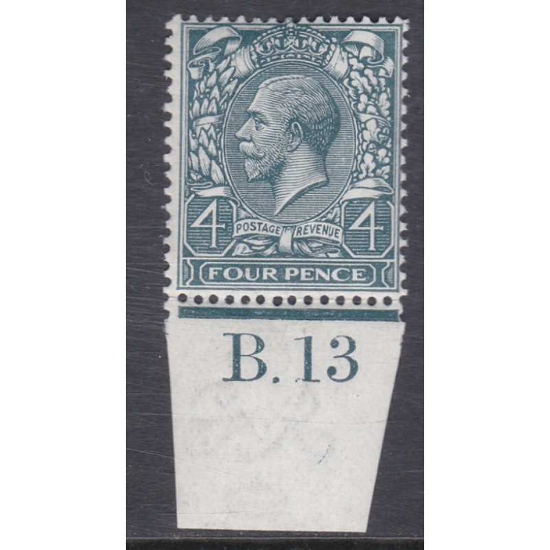 N23(4) 4d Slate Green Royal Cypher Control B.13 Imperf UNMOUNTED MINT