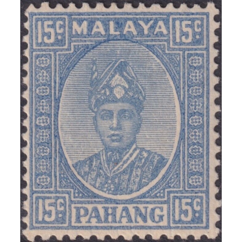 Pahang 1941 15c Ultramarine Sultan Sir Abu Bakar MLH