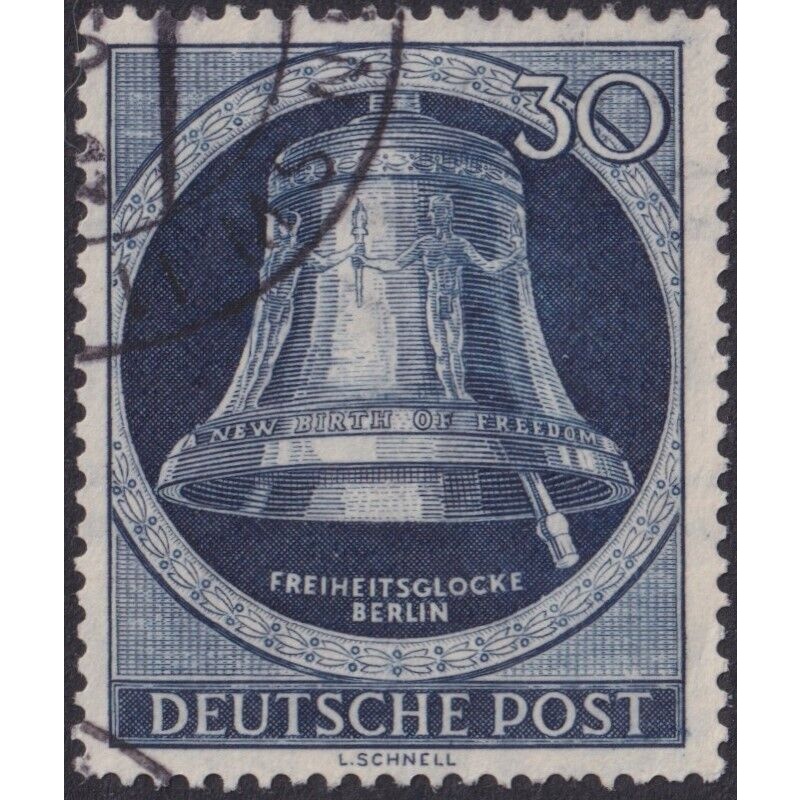 Germany (Berlin) 1951 30pf Freedom Bell Clapper Right VFU (B)