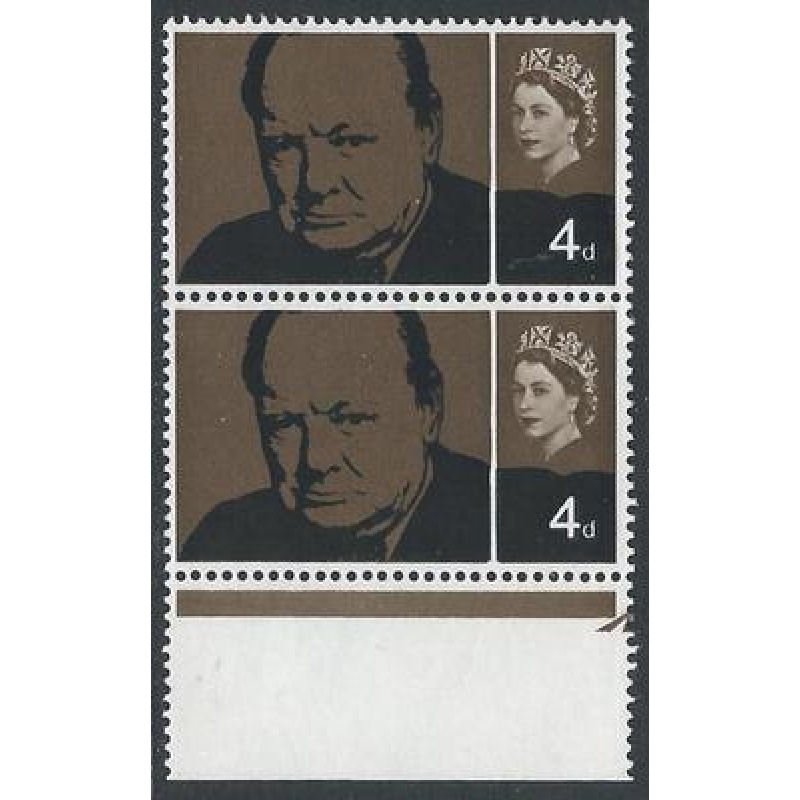 Sg 661b 1965 Churchill 4d (Ord) - Listed Flaw - Vertical Scratch - MNH