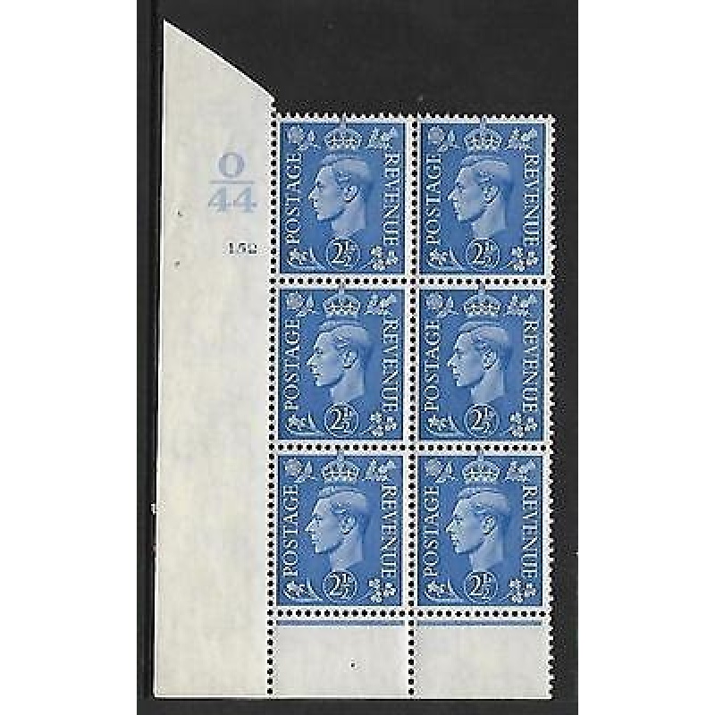 2d Light Blue O44 No Dot perf 6(I P) cylinder block UNMOUNTED MINT MNH