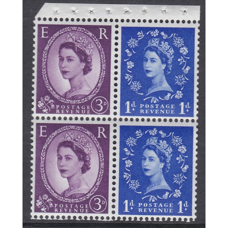 SB36 Wilding booklet pane Crown Left perf type Iv UNMOUNTED MNT