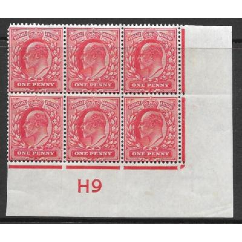 Spec M5n Variety 1d Scarlet Control H9 imperf plate 50b UNMOUNTED MINT