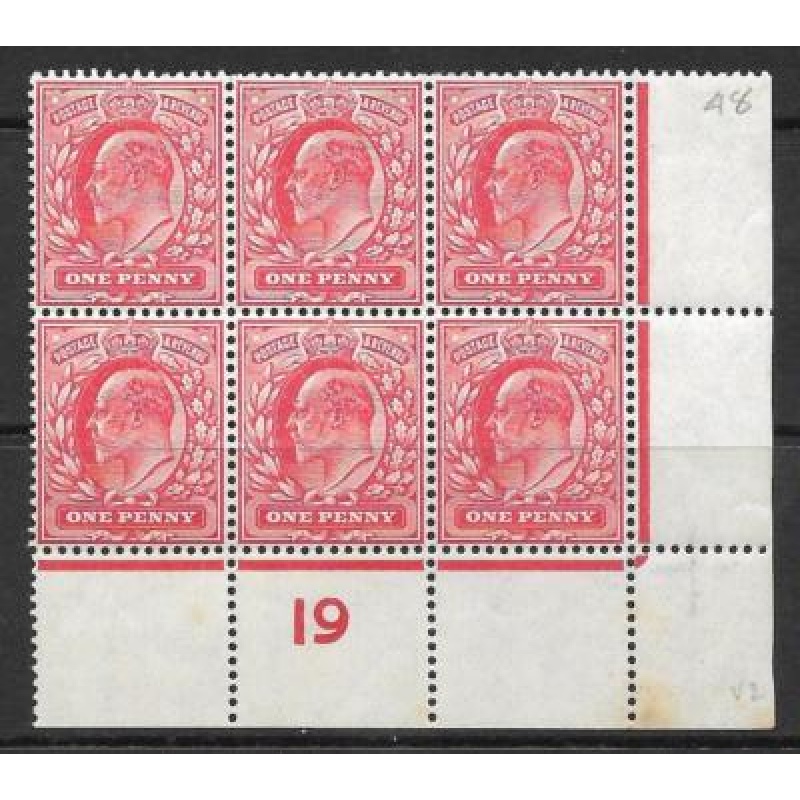 1d Scarlet Control I9 perf perf type V2plate 48 UNMOUNTED MINT - tone spots