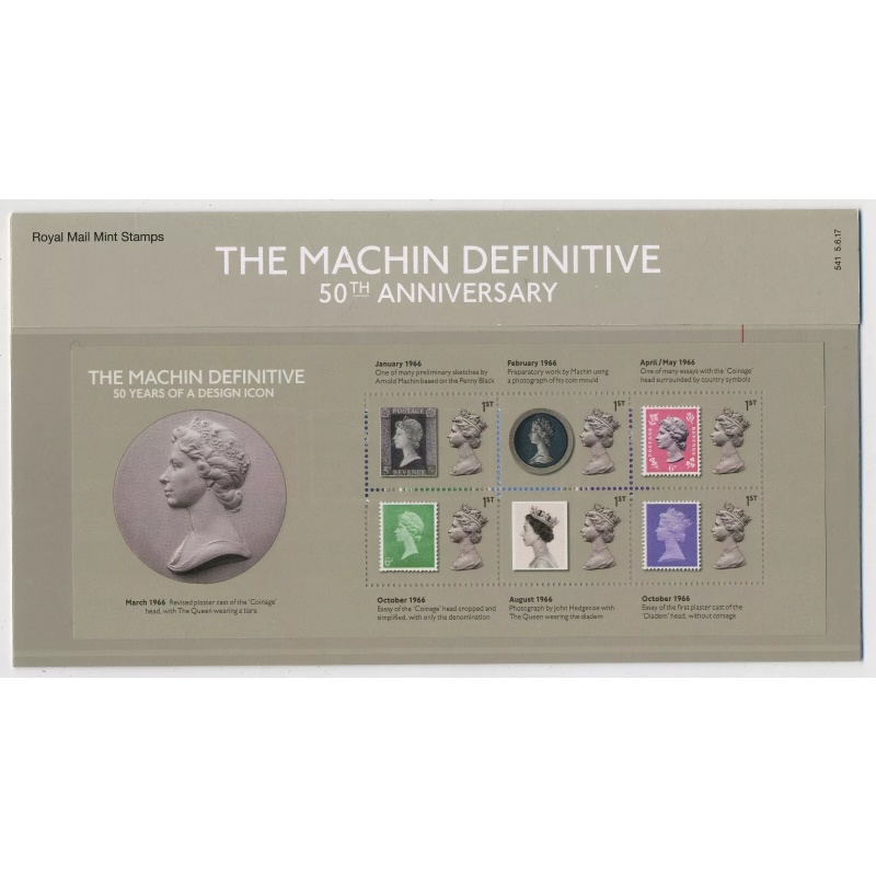 2017 Machin Anniversary Royal Mail Definitive Pack no. 541 Presentation pack U M
