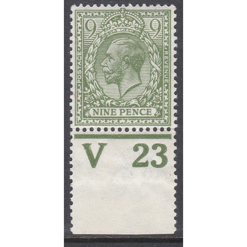 N30(-) 9d Bright Olive Green Royal Cypher Control V23 perf UNMOUNTED MINT(2)