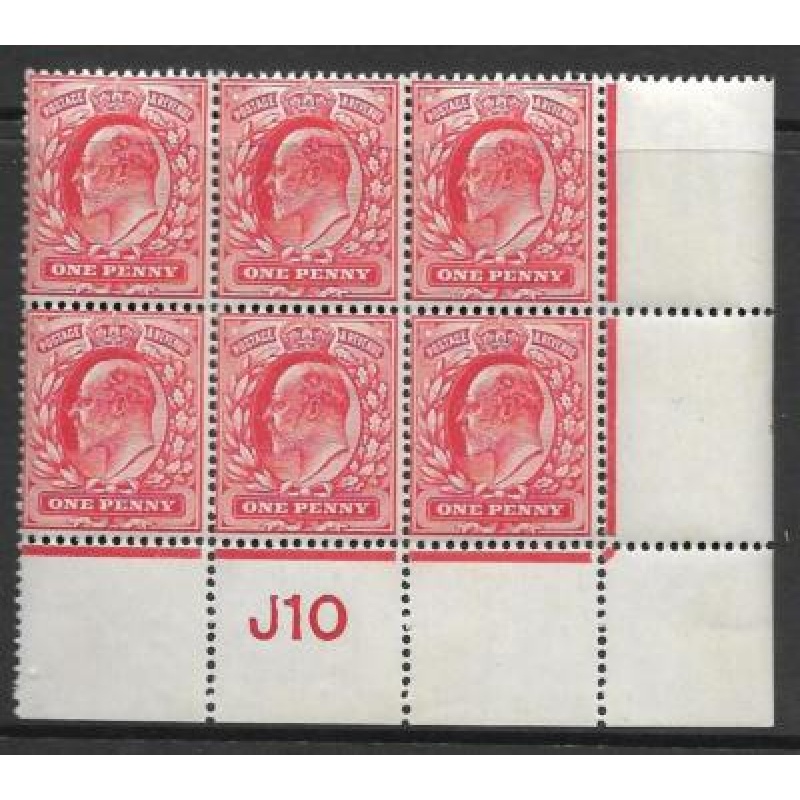 1d Scarlet Control J10 perf perf type V2 plate 63a UNMOUNTED MINT